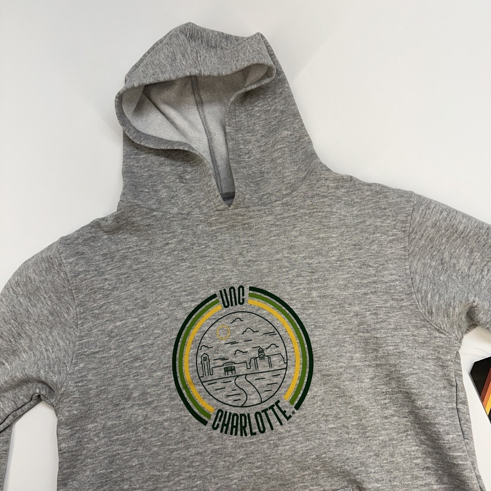 UNC Charlotte Uscape apparel Hooded Sweatshirt Youth M Heather Gray NWT  $45